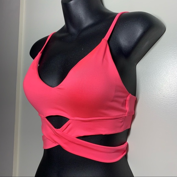 Sommer Ray XS neon pink crossover sports bra - Picture 3 of 12